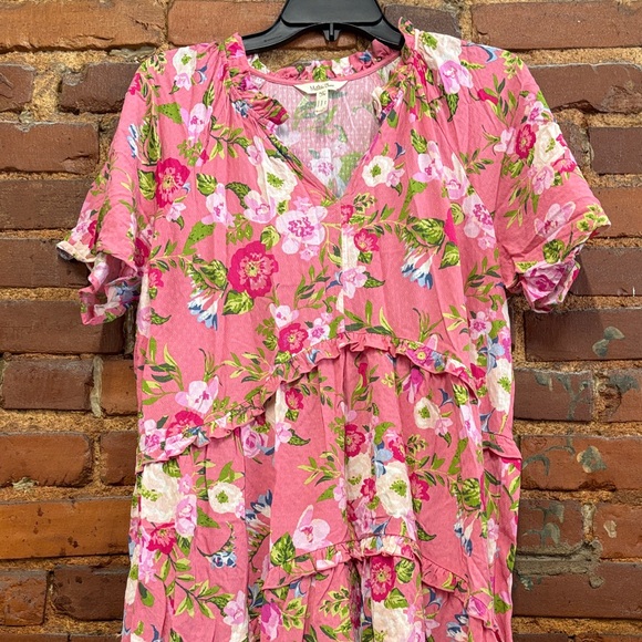 Matilda Jane Enchanted Garden‎ Pink Floral Tiered Dress Size Medium - Picture 3 of 3